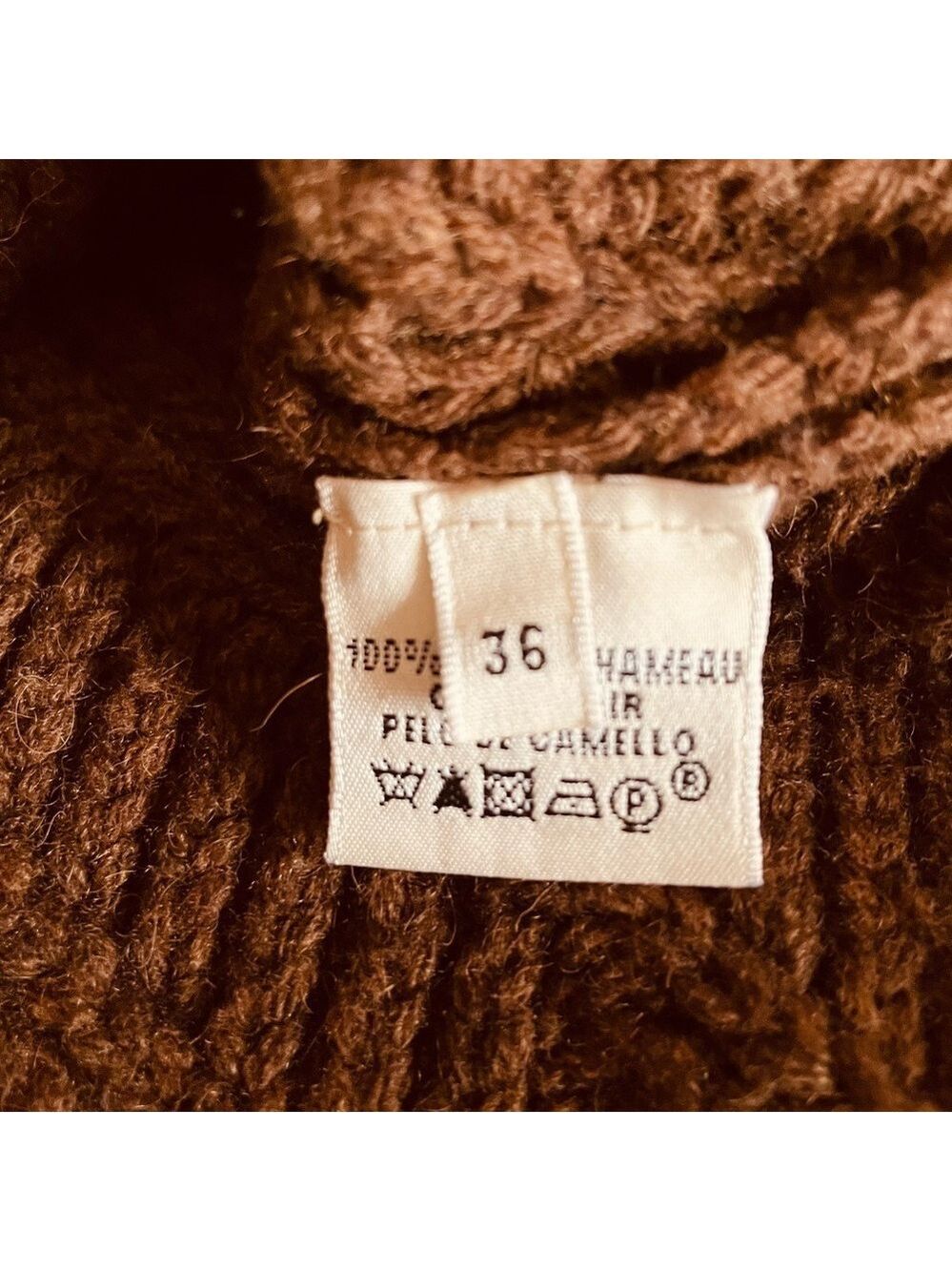 AUTHENTIC Hermes Elegant Tan Cowl Neck Sweater - Camel Hair - NWT - Picture 8 of 11